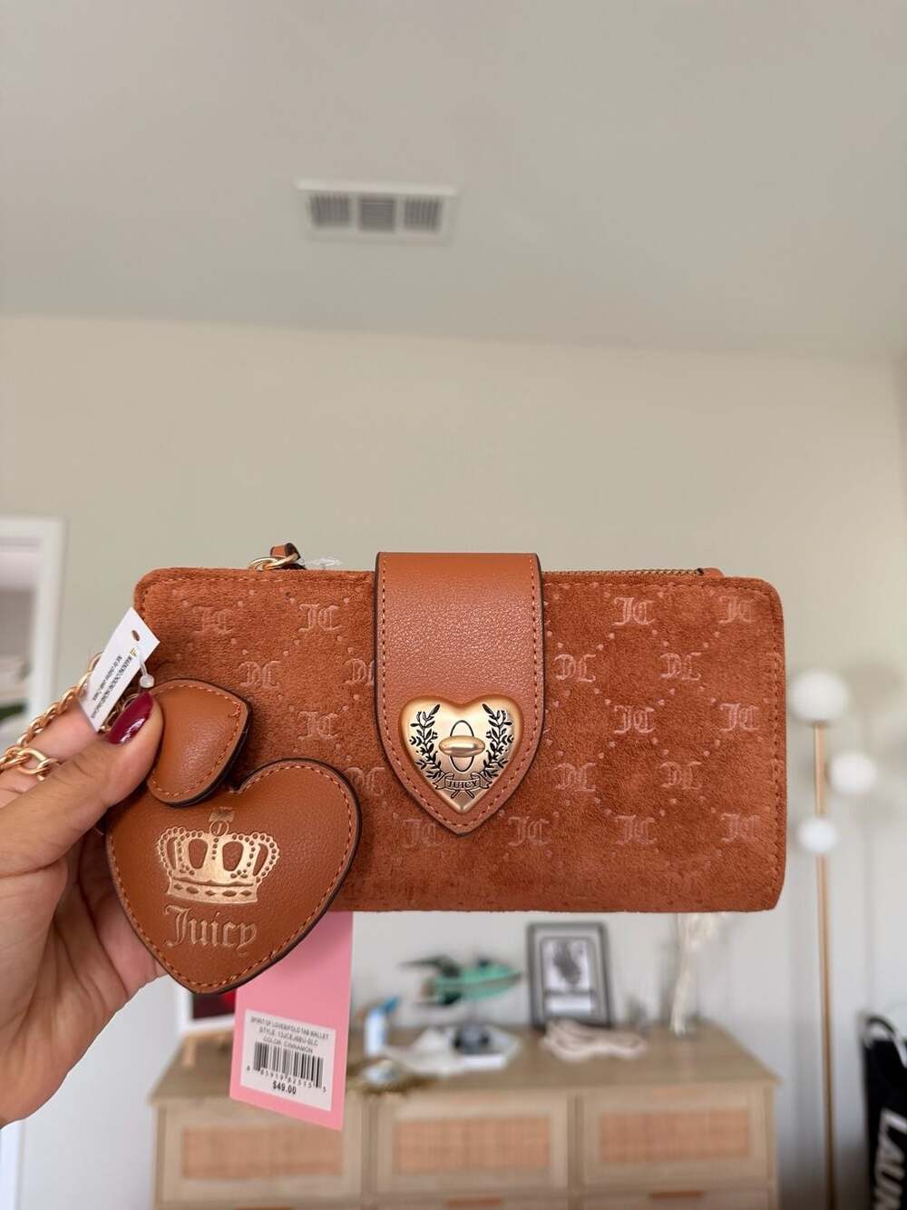 Juicy Couture Spirit of Love Bifold Tab Wallet Cinnamon